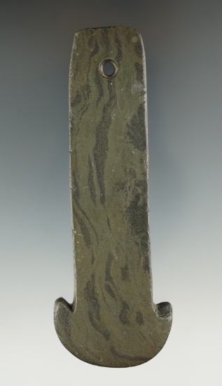 4 3/8" Adena Anchor Pendant made from  Mottled Slate with some tallies - Sandusky Co., OH.