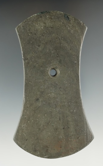 4 3/8" Adena Bi-Concave Pendant found in Mesopotamia Twp., Trumbull Co., Ohio. Pictured in Who's Who