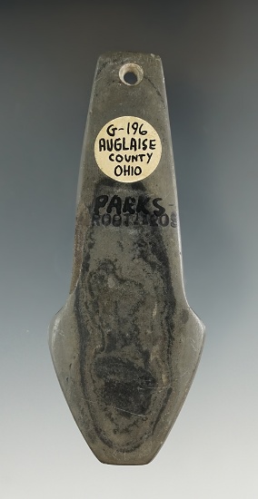 4" Adena Anchor Pendant found in Auglaize Co., Ohio. Ex. Dr. B.J. Moss, B.W. Stevens (#G-196),  Park