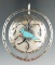 Southwestern jewelry: Unique  pendant that is inlaid on both sides and measures 2 5/8