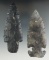 Pair of large Ohio Coshocton Flint knives.  Adena is glued near the tip, E-notch has restoration