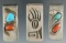 Vintage  Southwestern jewelry:  3 clips, two are stamped. One 