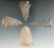 Set of four well styled Kentucky arrowheads, largest is 1 15/16