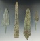 Group of four Luristan knives and spear points - largest is 5 5/8