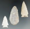 Set of three flaked artifacts found in Utah, Colorado and Wyoming. Largest is 1 15/16