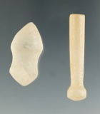 Pair of facial ornaments, lip/earplugs found in the Sahara desert region. Largest is 1 1/2