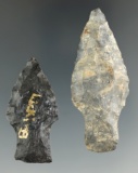 Pair of Paleo Kaiser points found in Ohio made from Coshocton Flint. Largest is 2 5/16