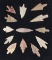 Group of 13 African Neolithic arrowheads found in the northern Sahara desert region.