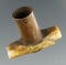 Rare style! Inuit bladder float plug made from a section of ivory and a copper shell casing.