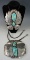 Huge pair of vintage Southwestern jewelry including a turquoise and silver Bolo tie with a 6