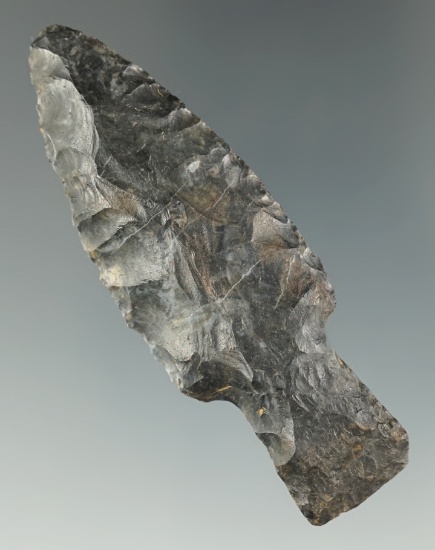 Large for type! Excellent style 2 7/8" Paleo Kaiser Stemmed Lanceolate - Tuscarawas Co., Ohio.