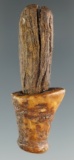 Inuit Ivory Bladder Float Plug with the original wood stopper found in Alaska. Overall length is 2
