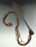 Circa 1800's Northwest Coastal forged iron harpoon head with a section of original cordage.