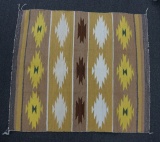 46 x 39 Nicely woven rug with some wear on two edges.