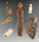 Set of six assorted Inuit artifacts found in Alaska, largest is 4 1/4