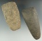 Pair of well styled stone Celts found in Lenawee Co., Michigan. Largest is 4 11/16