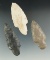 Set of three Adena Knives found in Hillsdale Co., Michigan. Largest is 3 5/16