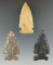 Set of three Intrusive Mound Points  in nice condition, found in Ohio. Largest is 1 13/16