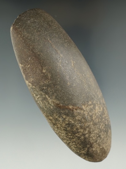 4 5/8" Hardstone Celt found in Lenawee Co., Michigan, near Horseshoe Lake. Ex. Frank Bradstreet.