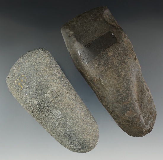 Pair of Hardstone Celts found in Ohio, largest is 5 3/16".