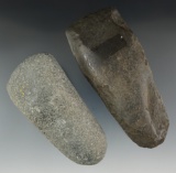 Pair of Hardstone Celts found in Ohio, largest is 5 3/16
