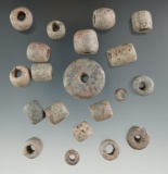Set of 12 Steatite drilled beads found in Michigan, largest is 1 1/8