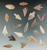Group of 20 nicely made African Neolithic Arrowheads from the northern Sahara Desert region.