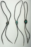 Set of three turquoise Bolo ties.