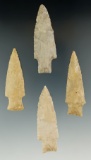 Set of four Darl Points found in Texas, largest is 2 5/8