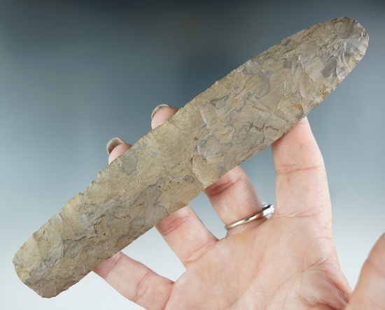 6 3/4" Paleo Knife made from Dover Chert, found in Tennessee. Comes with a Bennett COA.