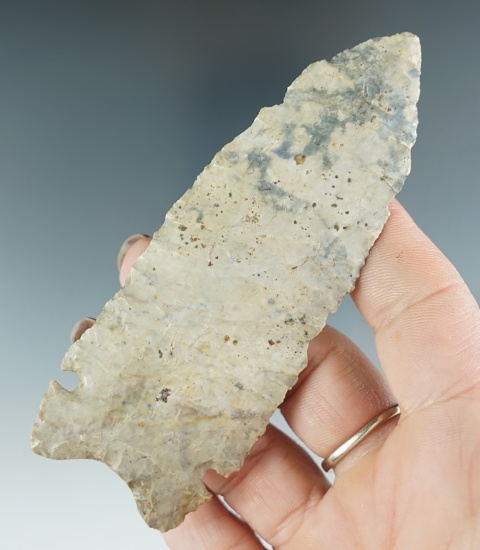 Thin and nice! Truly exceptional early flaking on this 4/18" Archaic Sidenotch Knife found in Ohio.
