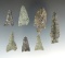 Group of seven assorted Flint Projectile Points recovered in Juneau, Alaska. Largest is 1 5/8