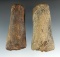 Pair of carved bone Inuit knife handles from Alaska. Largest is 3 3/8