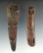 Nice pair of carved Inuit bone ice cleats recovered in Alaska. Largest is 4 1/16