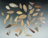 Set of 40 Neolithic Leaf Points found in the northern Sahara Desert region of Africa.