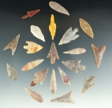Set of 20 assorted African Neolithic Arrowheads from the northern Sahara Desert region.
