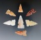 Group of 7 Side-Notched Arrow Points found in New Mexico in 1957. Largest is 1 3/16