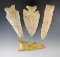 Set of four assorted flaked artifacts found in the Illinois/Missouri area. Largest is 3 1/2