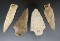 Set of four Florida arrowheads, largest is 3