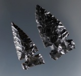 Pair of well styled Obsidian Desert General Side Notched Points found in Oregon.