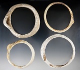 Set of four shell bracelets/ornaments with excellent age on surface found the New Mexico.
