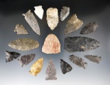 Group of 17 assorted points founded New Jersey including several Paleo points.. Ex. T. Enders.