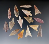 Group of 15 assorted African Neolithic arrowheads found in the Sahara desert region.