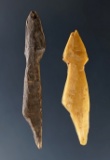 Rare! Pair of miniature Inuit harpoon tips. Largest is only 1 1/2