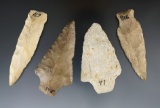 Set of four Florida arrowheads, largest is 3