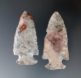 Two highly colored Archaic Points, largest is 2 1/4