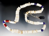 27 inch strand of assorted stone shell and glass beads from the old Martine collection of California