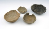 Set of four small Southwestern Prehistoric bowls, some rim damage - found in New Mexico.