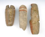 Set of 3 Ancient Pipes, all have some damage. Recovered from a Pueblo in New Mexico.