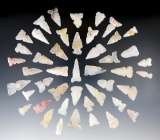 Large group of 45 Agate Arrow Points found in New Mexico in 1957.